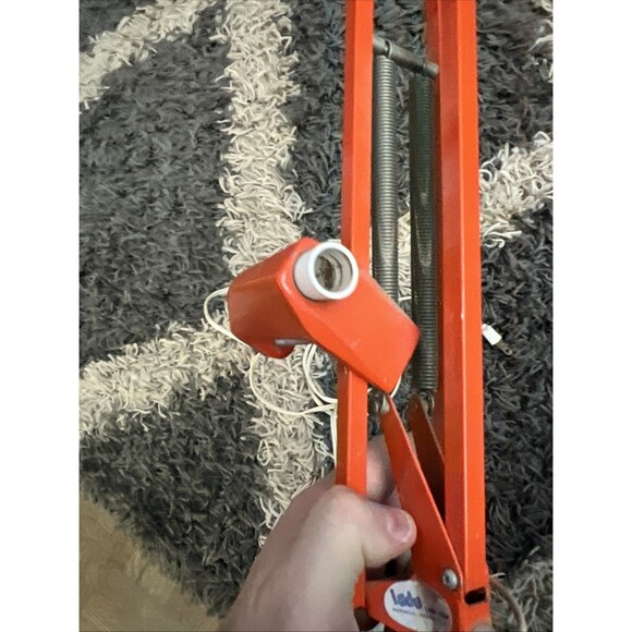 LEDU Orange Desk Lamp Articulated Draft Architect Lamp MCM Vintage NO BASE - Picture 13 of 16